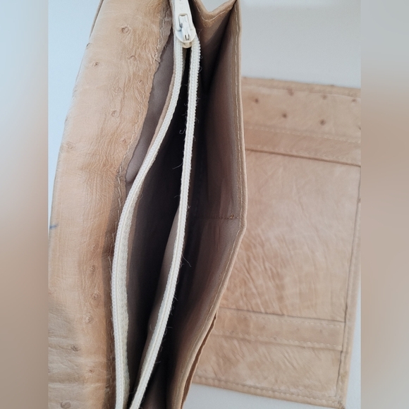 Ostrich Leather Women's Tri-Fold Wallet - Picture 5 of 11